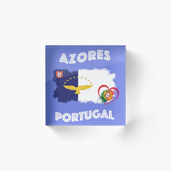 Azores Azores hawk Portugal heart flag flag Acrylic Block