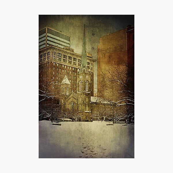 Winter at the old Stone Church 2 Photographic Print