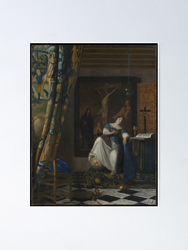 Johannes Vermeer Allegory Of The Catholic Faith 1670 72 Poster For   Fposter,small,wall Texture,product,750x1000.u3 