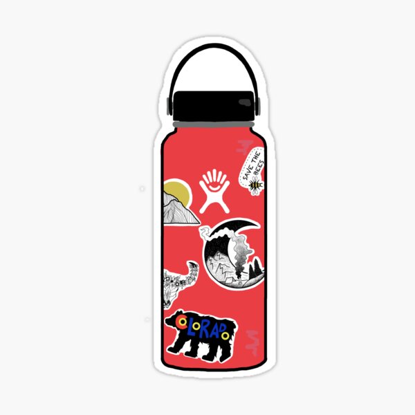 Cute Red Hydro flask drawing Sticker for Sale by FrizbeeEyes