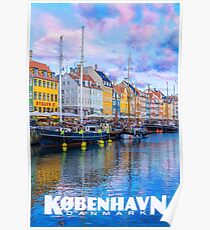 Vintage-Style Copenhagen Travel Poster (in Danish) Poster