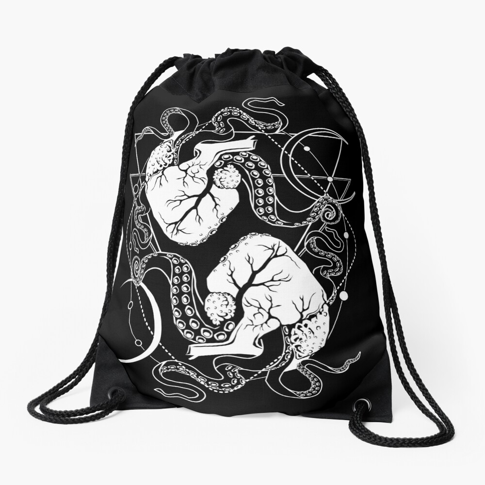 VALENTINES DAY 01: The macabre tentacle hearts Drawstring Bag