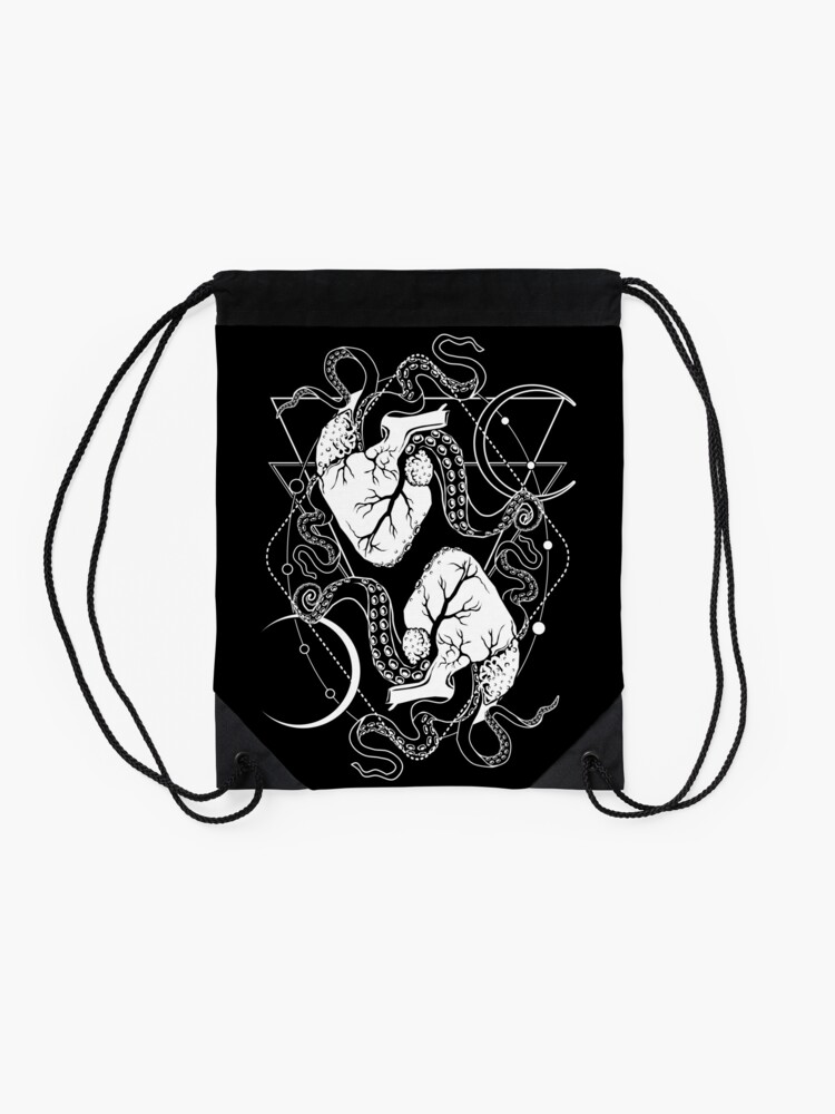 Alternate view of VALENTINES DAY 01: The macabre tentacle hearts Drawstring Bag