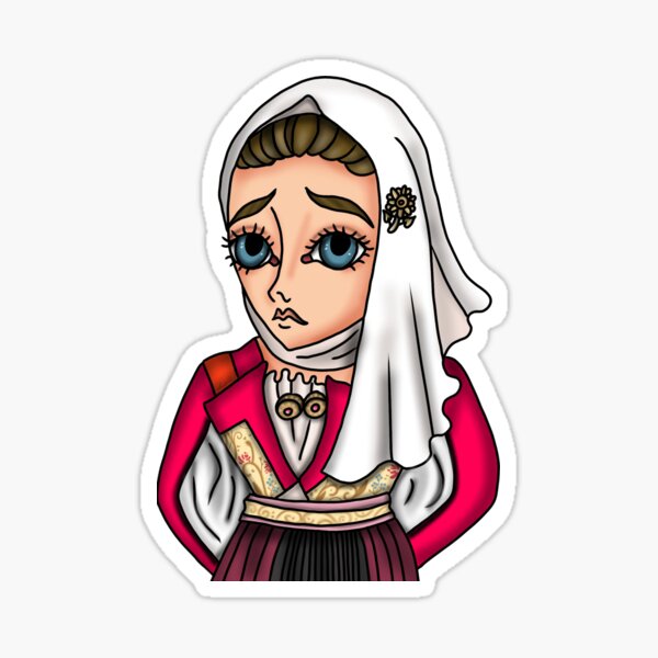 Abito tradizionale di Nuoro - Traditional sardinian dress Sticker