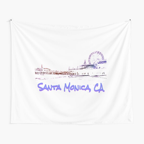 Santa Monica, CA Silhouette Tapestry