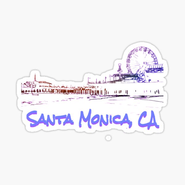 Santa Monica, CA Silhouette Sticker