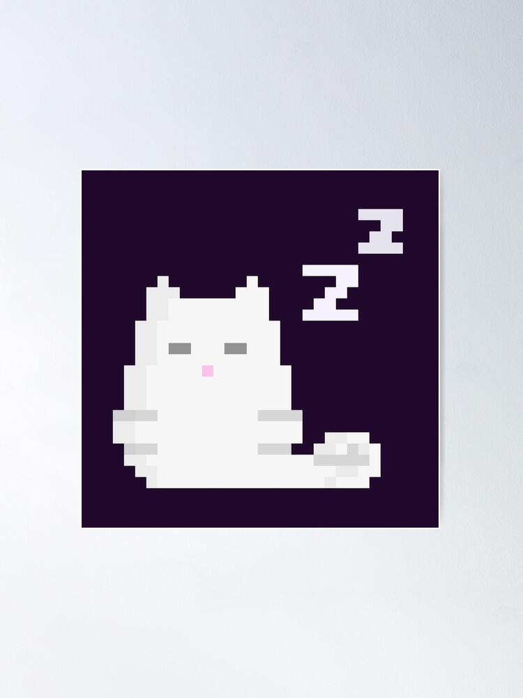 Pixel art cute cat Sleeping Poster for Sale by Robibahroni