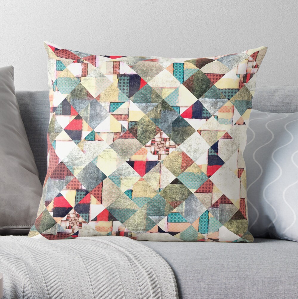 Grunge Weave Pattern Throw Pillow