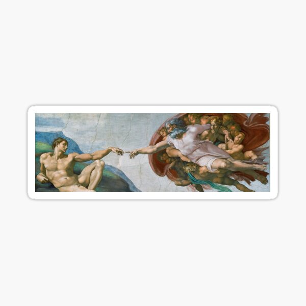 The Creation of Adam Painting by Michelangelo Sistine Chapel Design Sticker