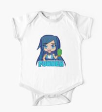 Blauer behaarter Manga Funneh Baby Body Kurzarm