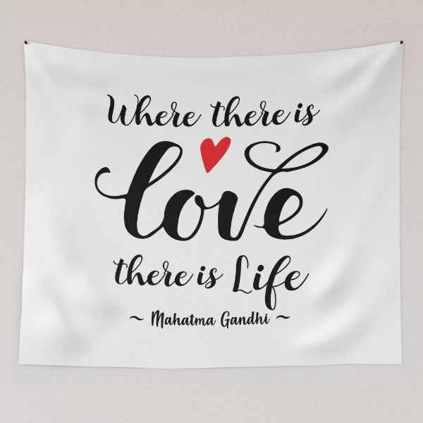 Item preview, Gandhi Quote - Where there's Love there's Life designed and sold by alltheprints.