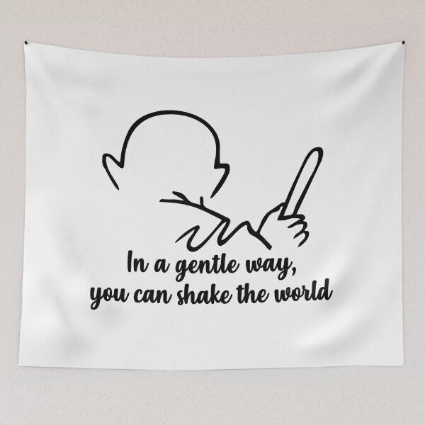 Item preview, Gandhi Quote – In a Gentle Way Shake The World designed and sold by alltheprints.