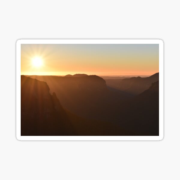 Sunrise- Govetts Leap, Blue Mountains Sticker
