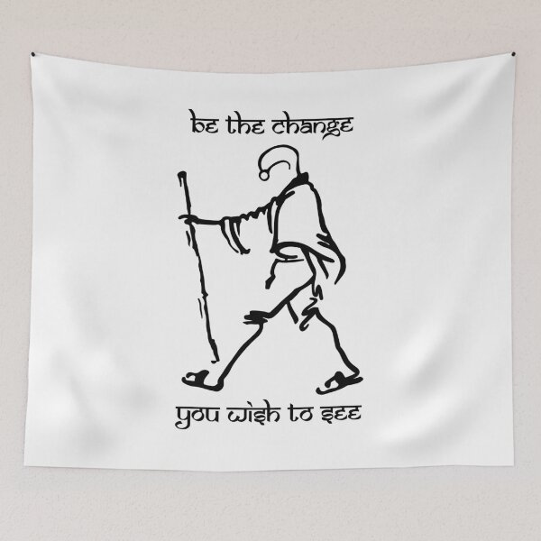 Item preview, Gandhi Quote – Be the change you want to see designed and sold by alltheprints.