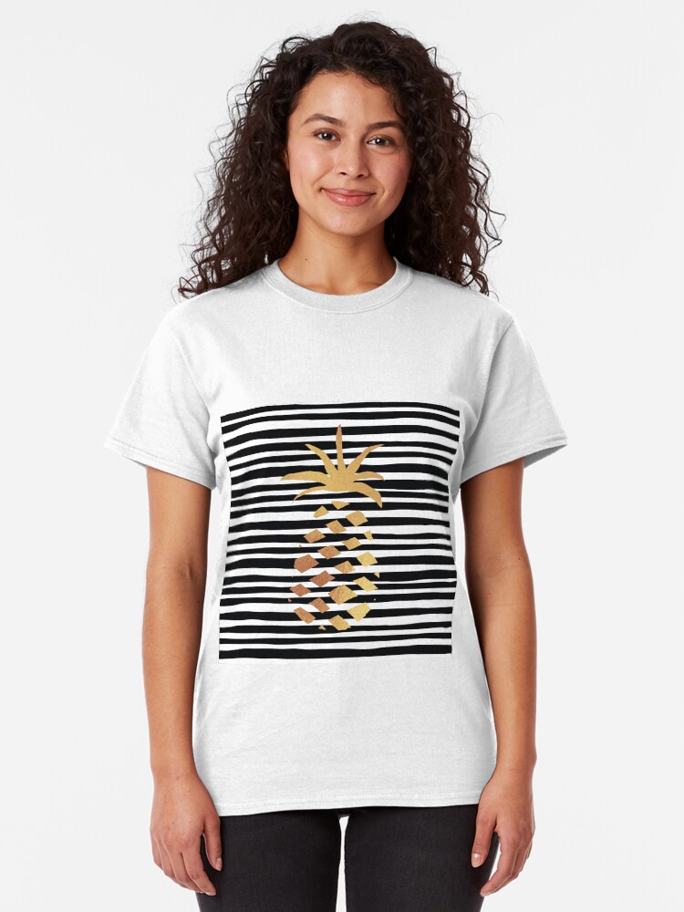 Alternate view of Gold Pineapple-B&W Classic T-Shirt