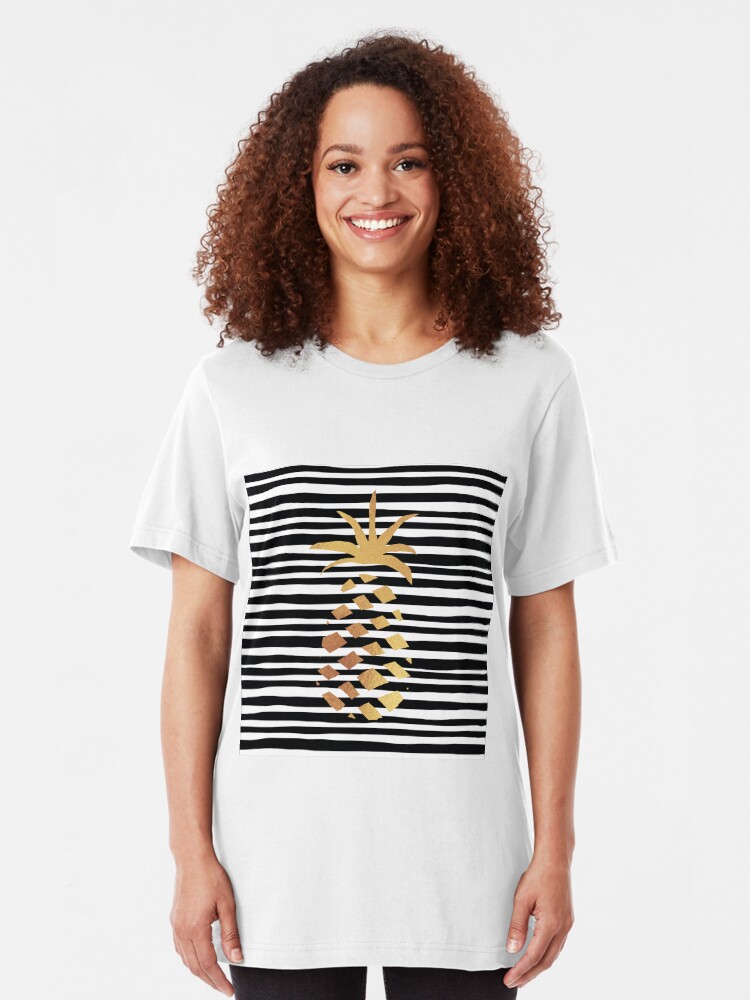 Alternate view of Gold Pineapple-B&W Slim Fit T-Shirt