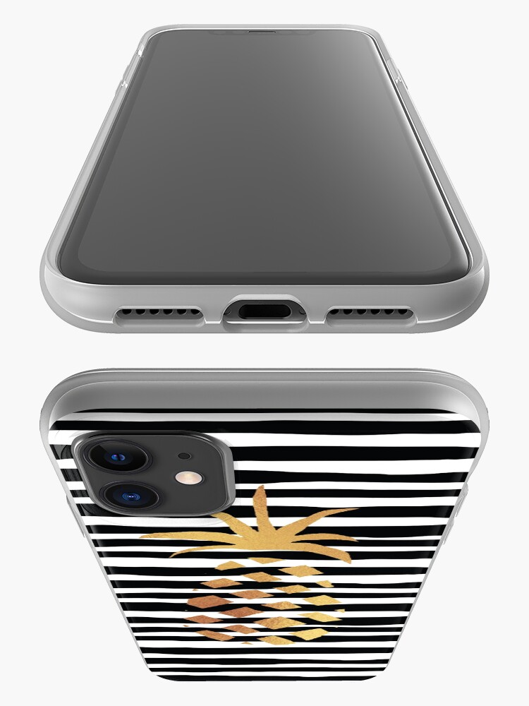 Alternate view of Gold Pineapple-B&W iPhone Case & Cover