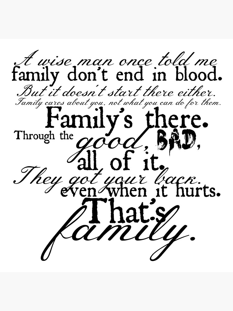 family don't end with blood quote