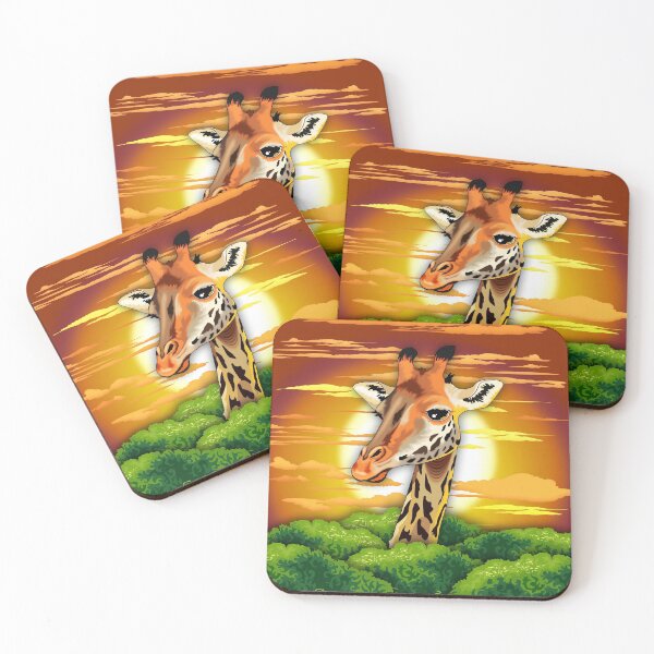 Item preview, Giraffe on Wild African Savanna Sunset  designed and sold by BluedarkArt.