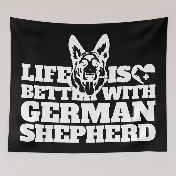 Item preview, Life is better with German Shepherd Black and White designed and sold by HelloFromAja.