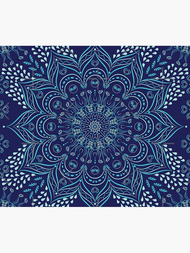 Navy blue mandala tapestry sale