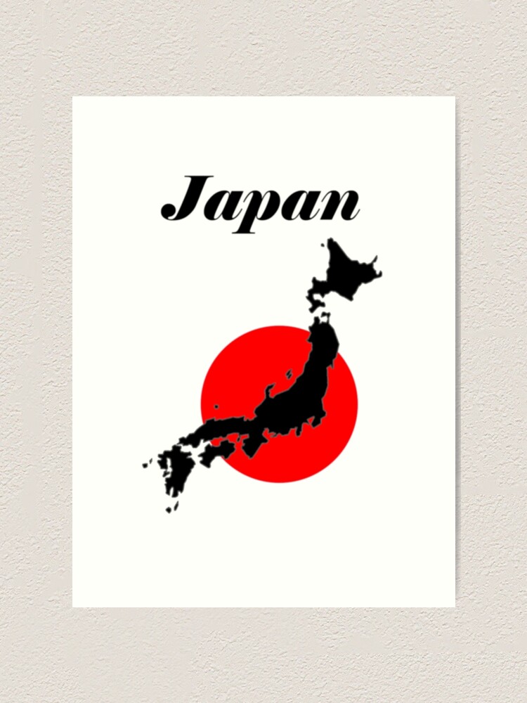 Japan Flag Map Art Print By Mattpanta Redbubble