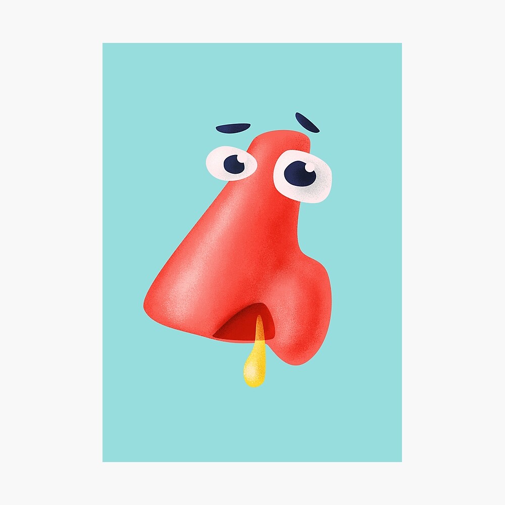 Runny nose funny character health humor Runny nose funny character health humor