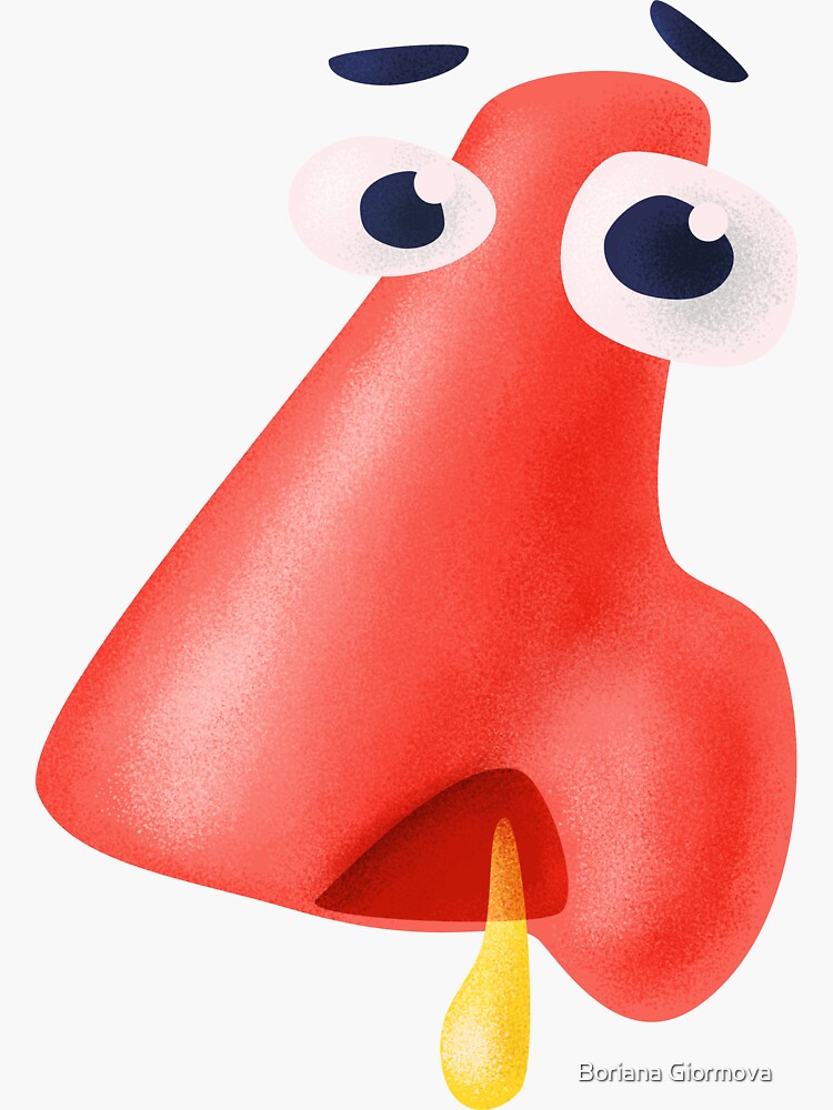 "Runny nose funny character health humor" Sticker for Sale by azzza