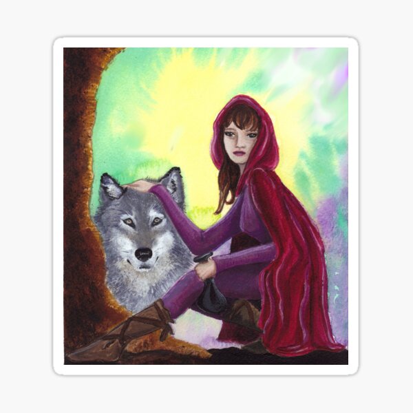 Red and the Wolf Sticker