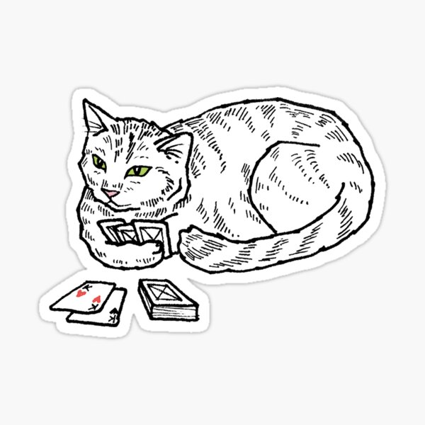 cards cat Sticker