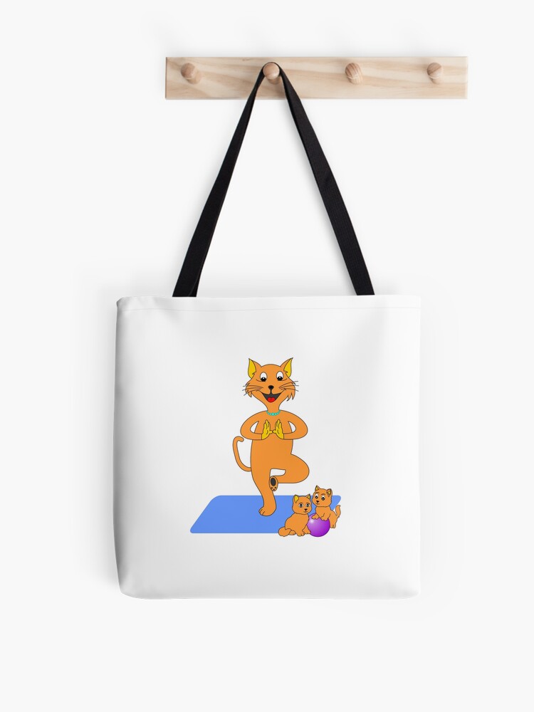 Bolsa de tela con la obra gato yoga yoga pilates madre mam beb