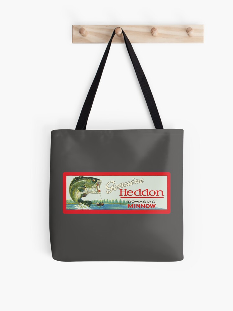 Vintage Heddon Dowagiac Minnow Lure Original Box Lid Tote Bag for