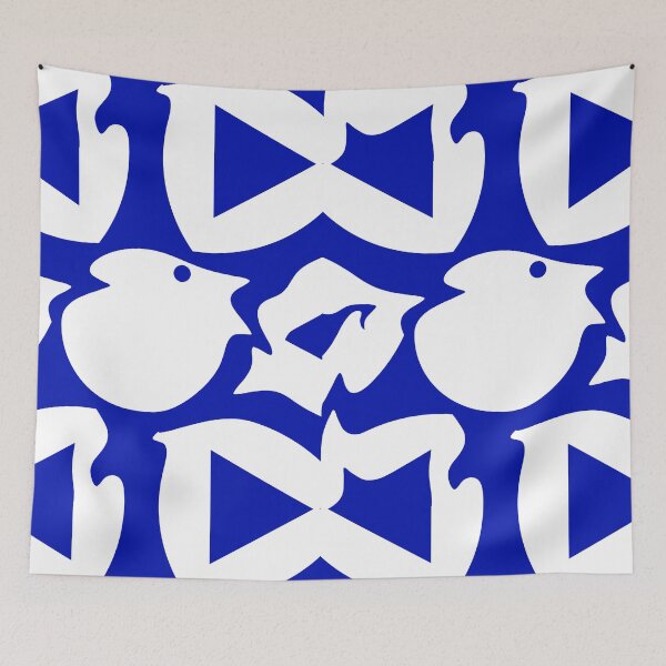Item preview, A white bird on blue designed and sold by Tiia Vissak.