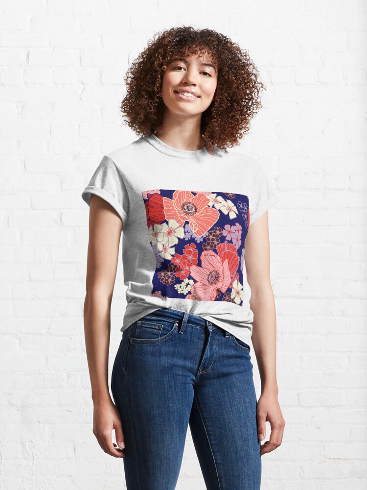 Alternate view of Wild Poppies pattern Classic T-Shirt