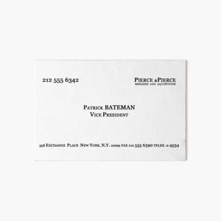 American Psycho Patrick Bateman's Card Art Board Print