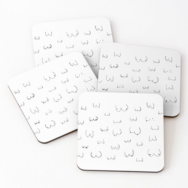 Boobie Boob Print! Coasters (Set of 4)