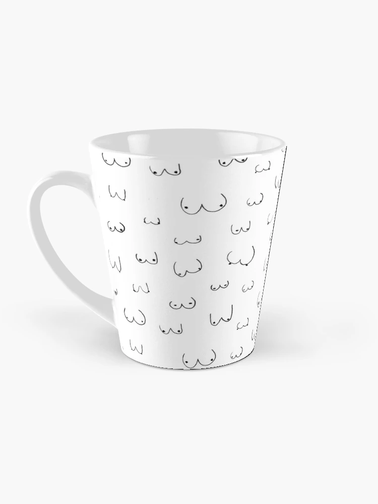 Boobs Sketch Black and White Coffee Mug by Dagitab
