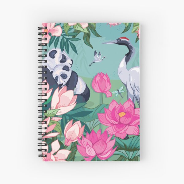 Resting By The Magnolia Blossom and Lotus Flowers Spiral Notebook
