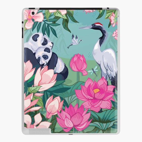 Resting By The Magnolia Blossom and Lotus Flowers iPad Skin
