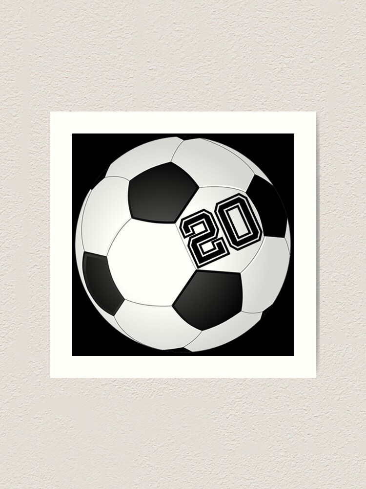 "Football Soccer Player Jersey No 20 Back Number 20 Ball Sport Sticker