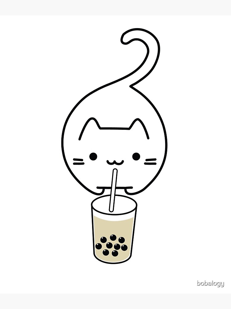 Cat Boba Cup Postcard for Sale by Bobaelyse