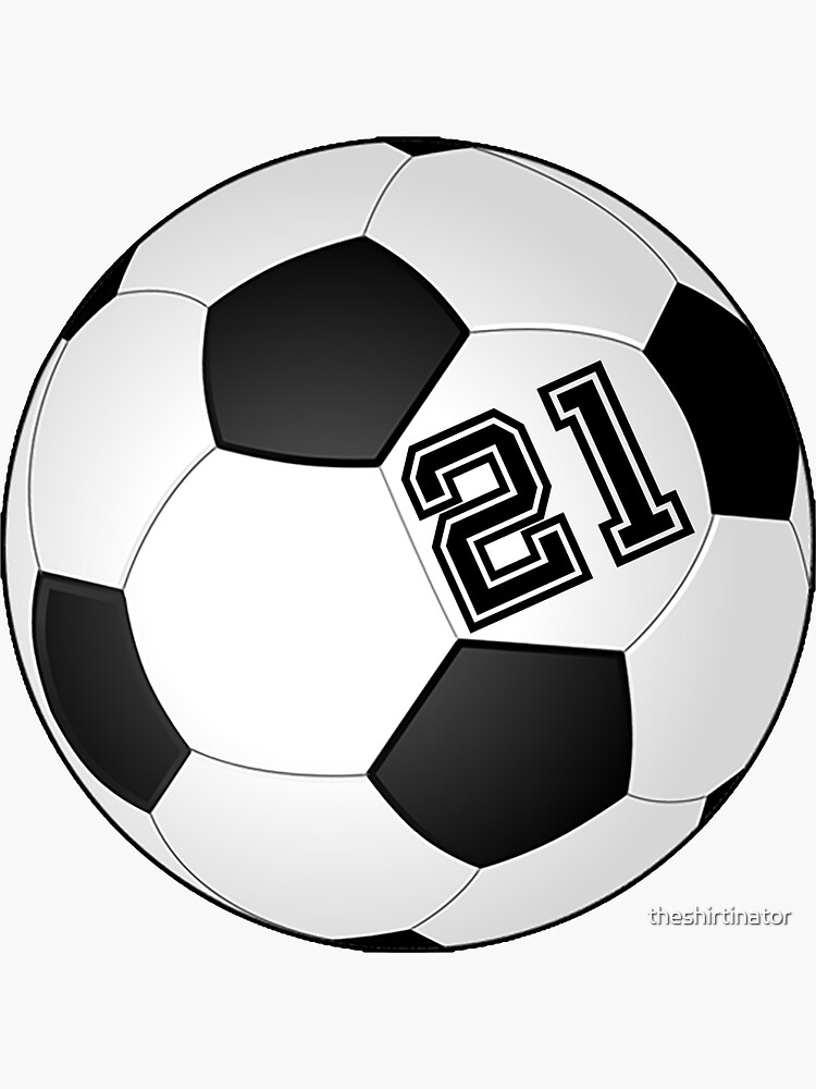 "Football Soccer Player Jersey No 21 Back Number 21 Ball Sport Sticker