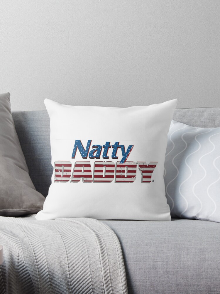 Natty Daddy American Flag Themed Throw Pillow By Mayoop