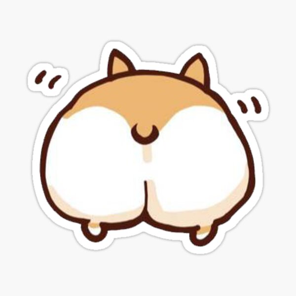 Cute Stuck Corgie Dog Butt Doughnut Sticker – Popwink