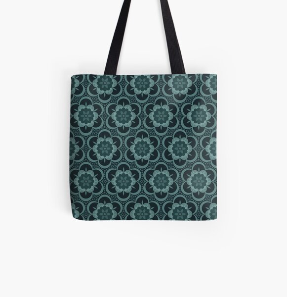 Flower power gothic floral All Over Print Tote Bag