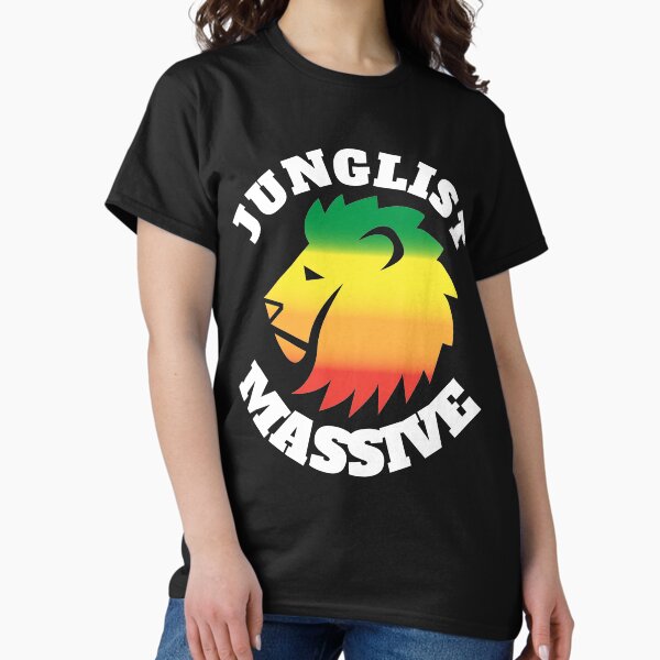 Item preview, Junglist Massive Drum and Bass Lion Festival Dj Mc Shirt designed and sold by Ravermonkey.