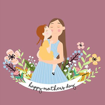 Imagen de la obra Preciosa ilustración del día de la madre. Hija y madre amor de Paula Hurtado Arenas