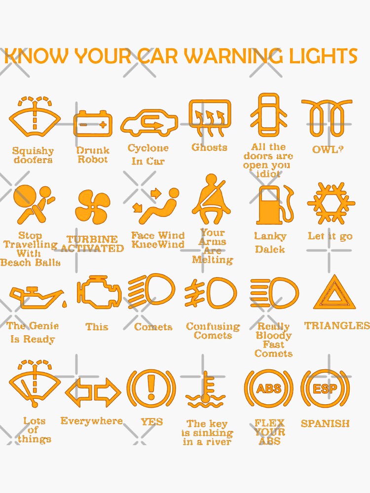 "Car warning lights, very funny, original, driver gift" Sticker for