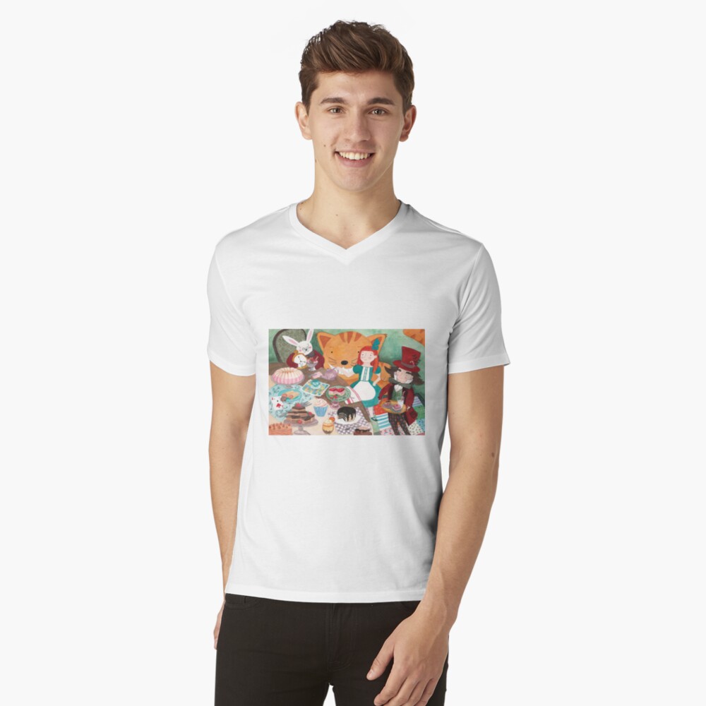 Vista previa del artículo con la obra «Camiseta de cuello en V», diseñado y vendido por paulahurtado.