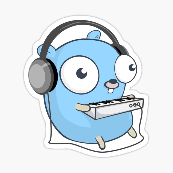 Item preview, The Golang Mascot: Music (Black Edition) designed and sold by hellkni9ht.